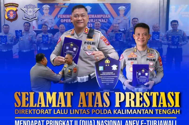 Polda Kalteng Raih Peringkat Kedua Aplikasi E-Turjawali dari Korlantas