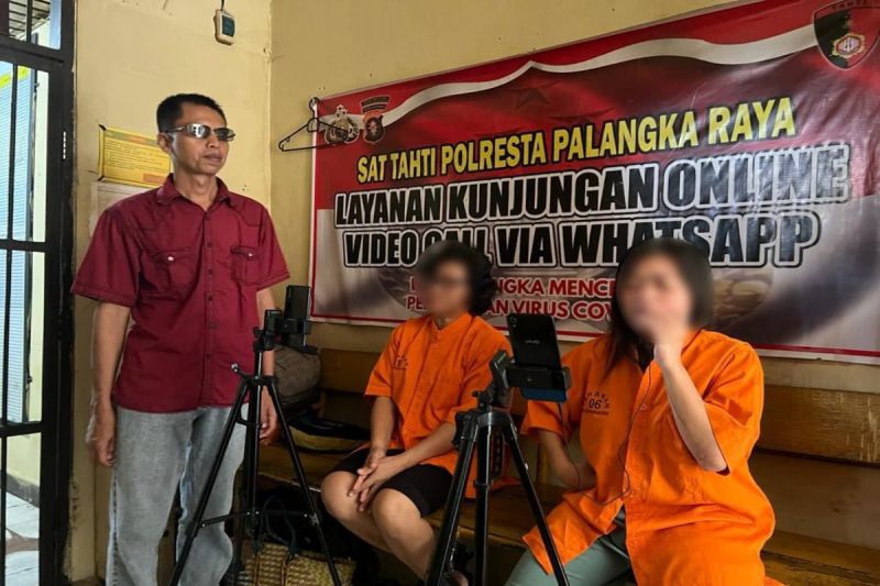 Polresta Palangka Raya Adakan Layanan Besuk Online Kepada Tahanan