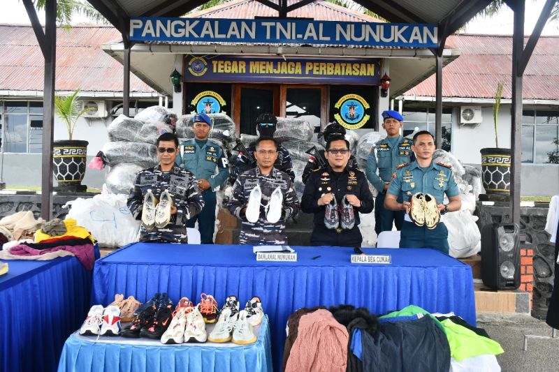 Lanal Nunukan Gagalkan Penyelundupan 50 Karung “Ballpres” Malaysia