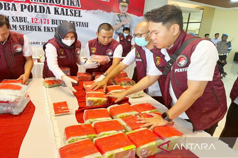 Subdit 3 Ditresnarkoba Polda Kalsel Sita 32,7 Kg Sabu Wujud Astacita